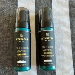 Two bottles Rita Hazan True Color clear ultimate shine gloss in shower